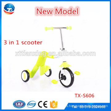 2016 Nuevo modelo barato precio tres rueda auto equilibrar pro niños pedal foot kick scooter